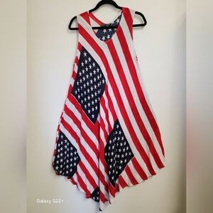 Fashion Force American Flag Patriotic Tank Dress Plus Size. # E16
